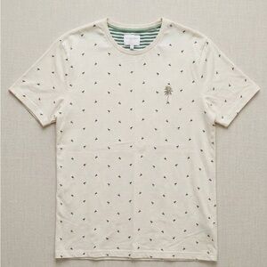 Denim & Flower Cream Palm-Print Short Sleeve Tee